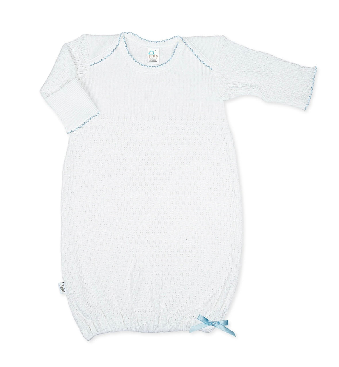 Paty Overlap Shoulder Gown- Blue without bow