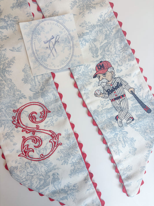 Colonel Rebel Baseball Wreath Sash