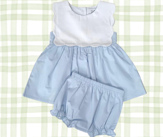 Blue Woven Diaper Set