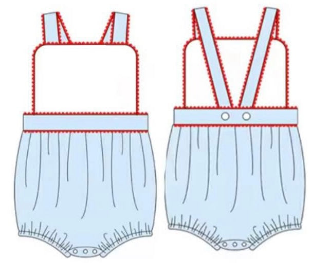 Girls Bubble with Ric Rac Trim