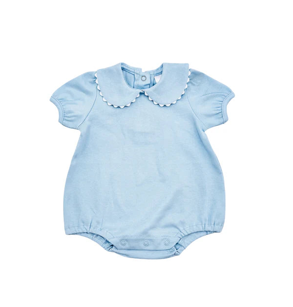 Scalloped Collar Bubble Short Sleeve