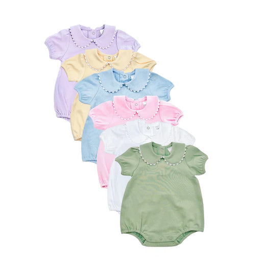 Scalloped Collar Bubble Short Sleeve