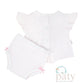 Paty Knit Flutter Sleeve Set (pinstripe)- Pink