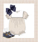 Girls Tan Gingham Bubble