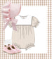 Girls Tan Gingham Bubble