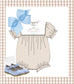 Girls Tan Gingham Bubble