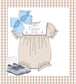 Girls Tan Gingham Bubble