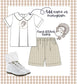 Boys Tan Gingham Shorts Set