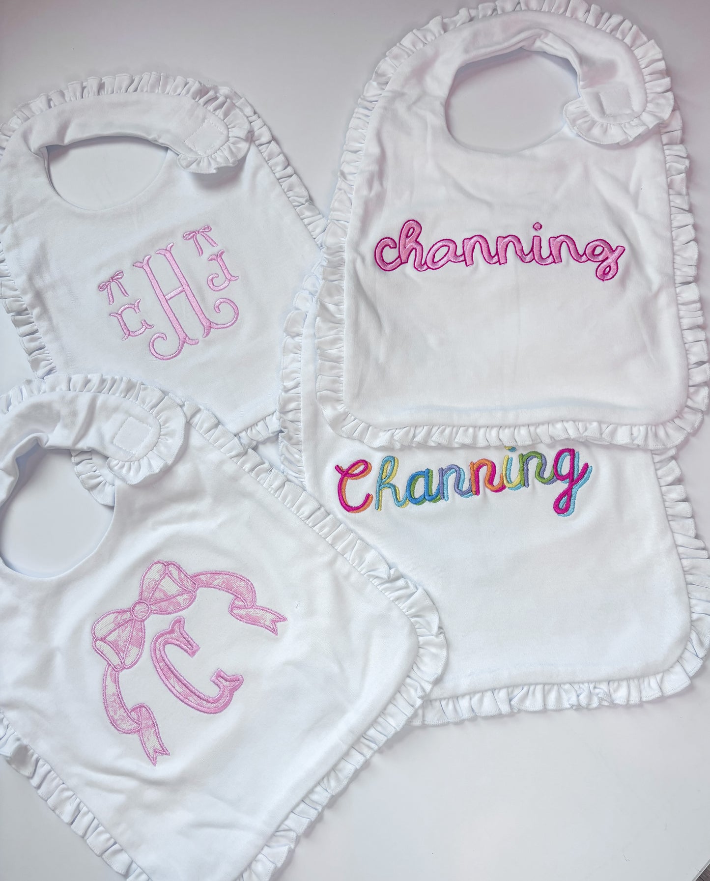 White Ruffle Bib
