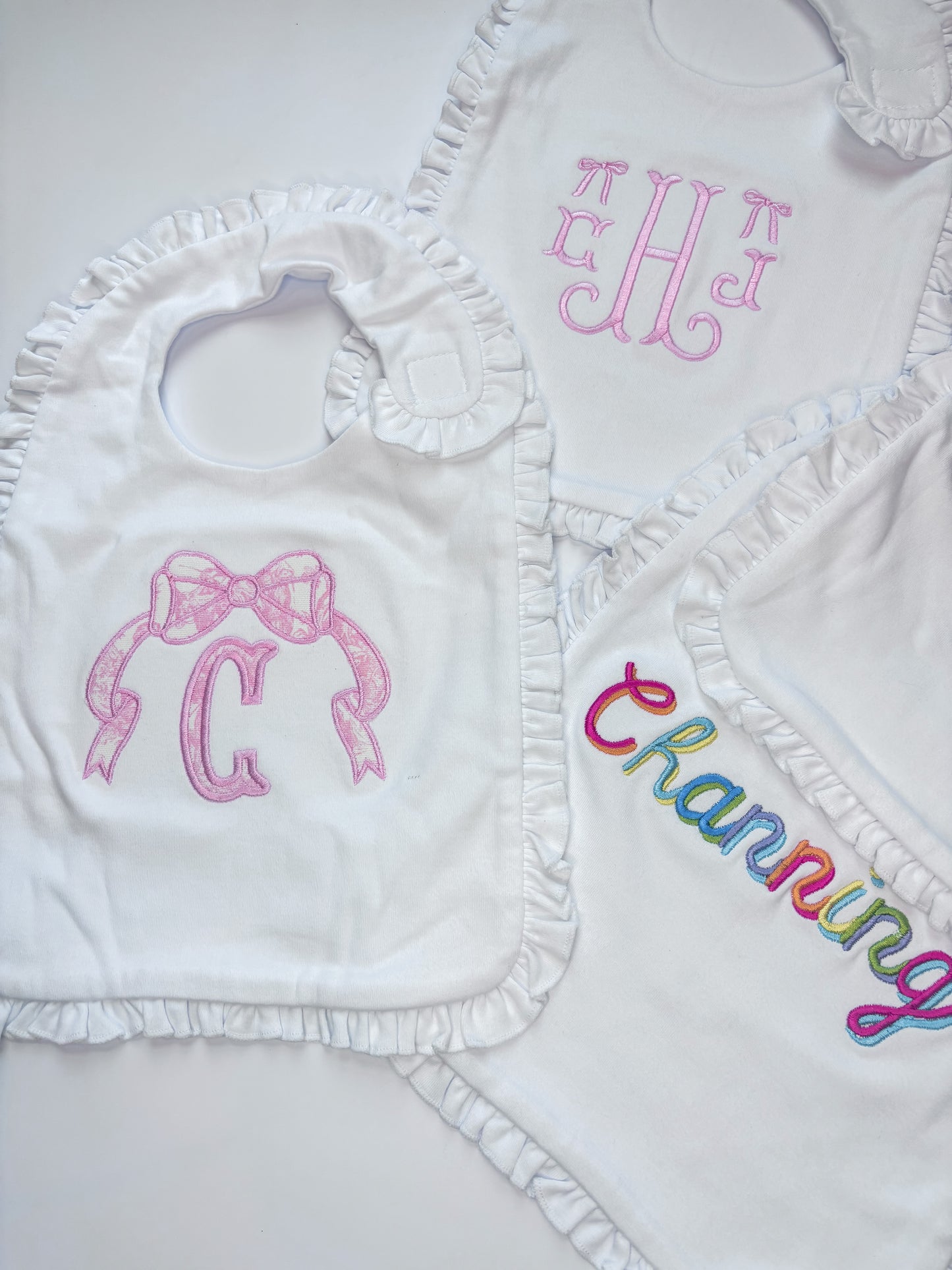 White Ruffle Bib