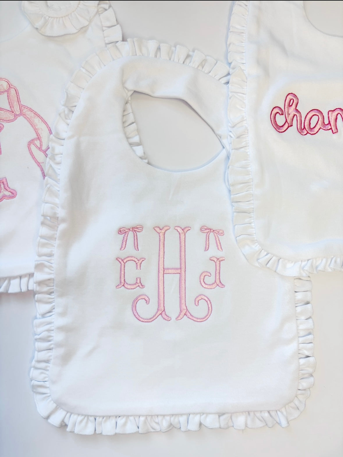 White Ruffle Bib