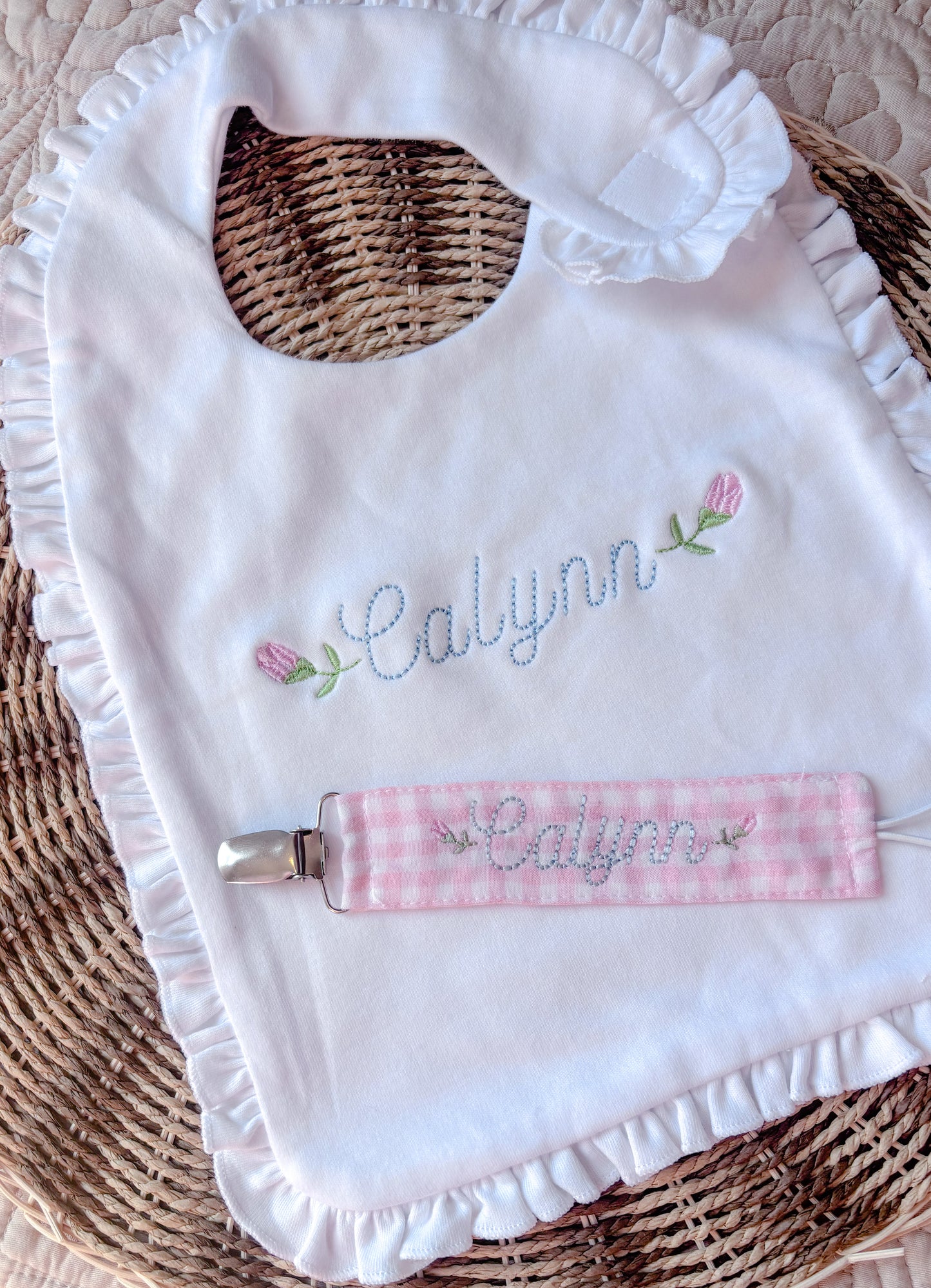 White Ruffle Bib