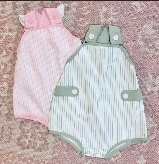 Sage Stripe Sunsuit