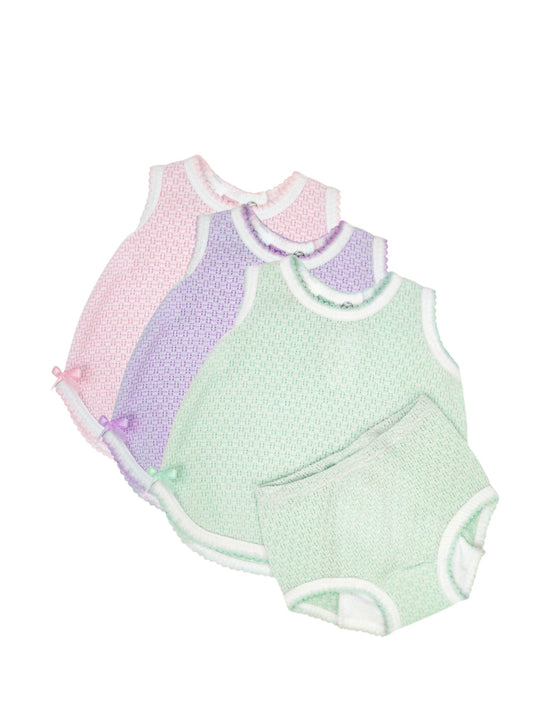 Pink Sleeveless Diaper set