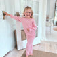 Pink Scallop Edge Organic Cotton Knit Set