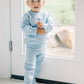 Blue Scallop Edge Organic Cotton Knit Set