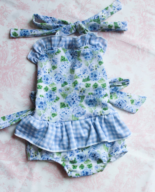One Piece Floral/Gingham Swimsuit