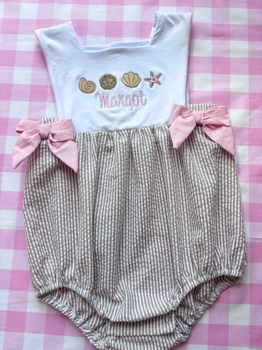 Classic Seersucker Baby Bubble Romper