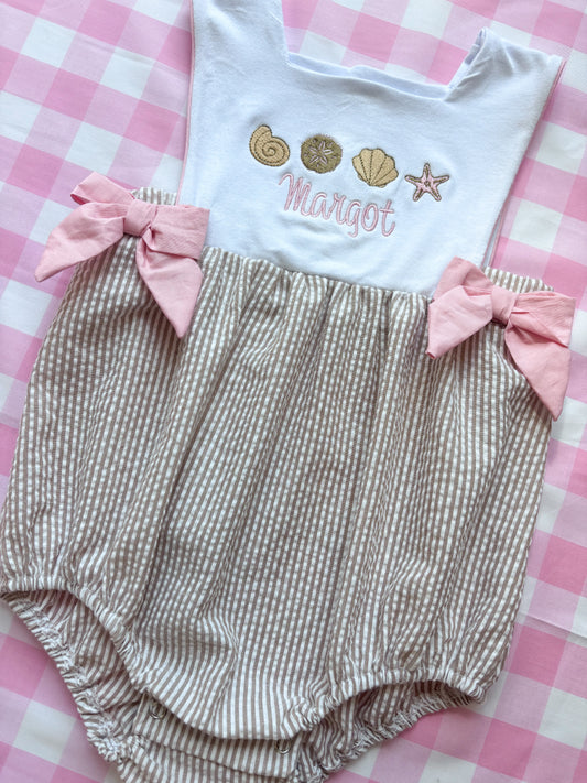 Classic Seersucker Baby Bubble Romper