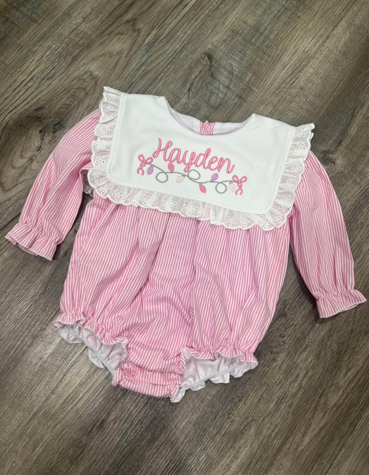 Pink and White Stripe Bubble-SAMPLE