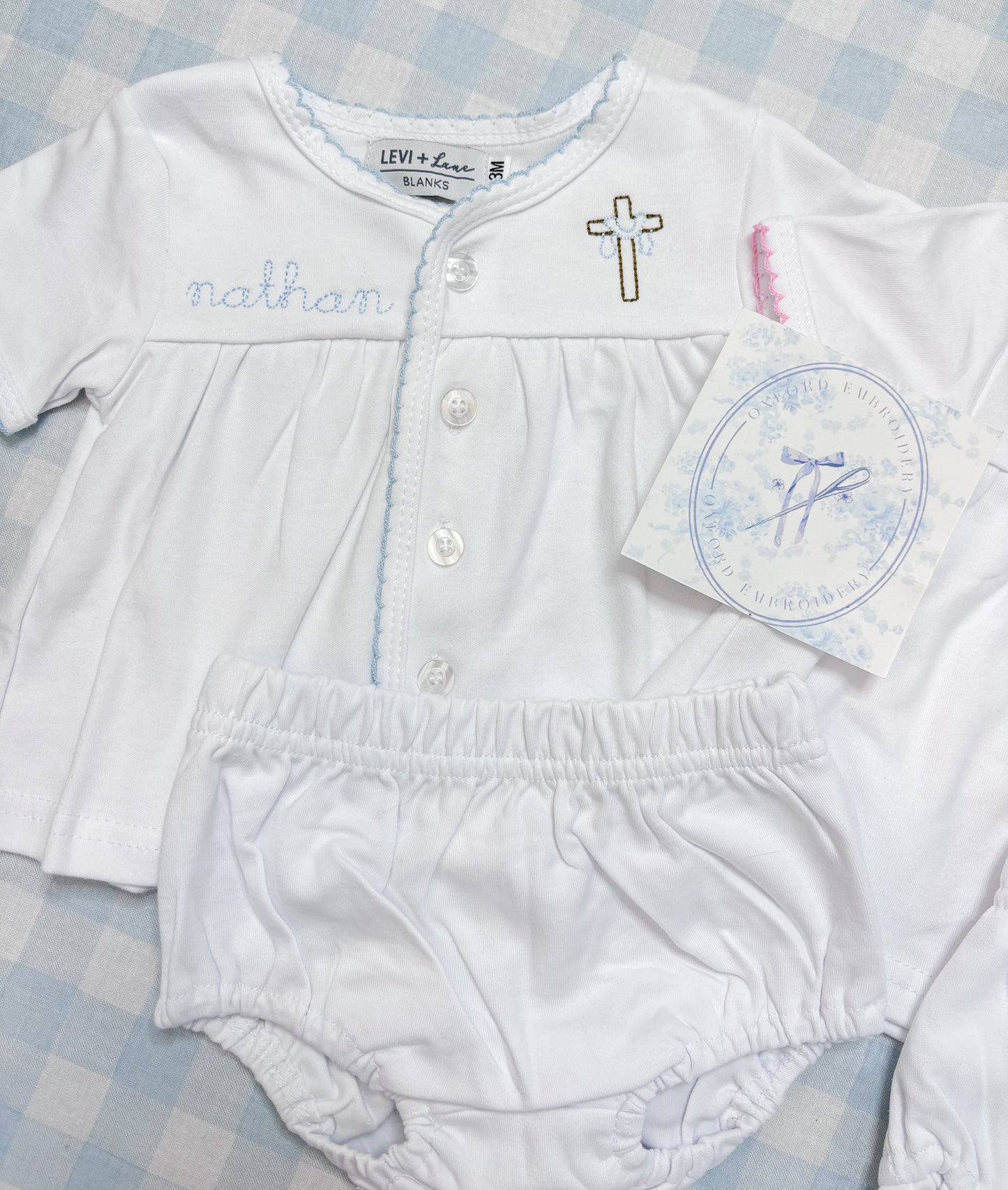 Picot Trim Diaper Set