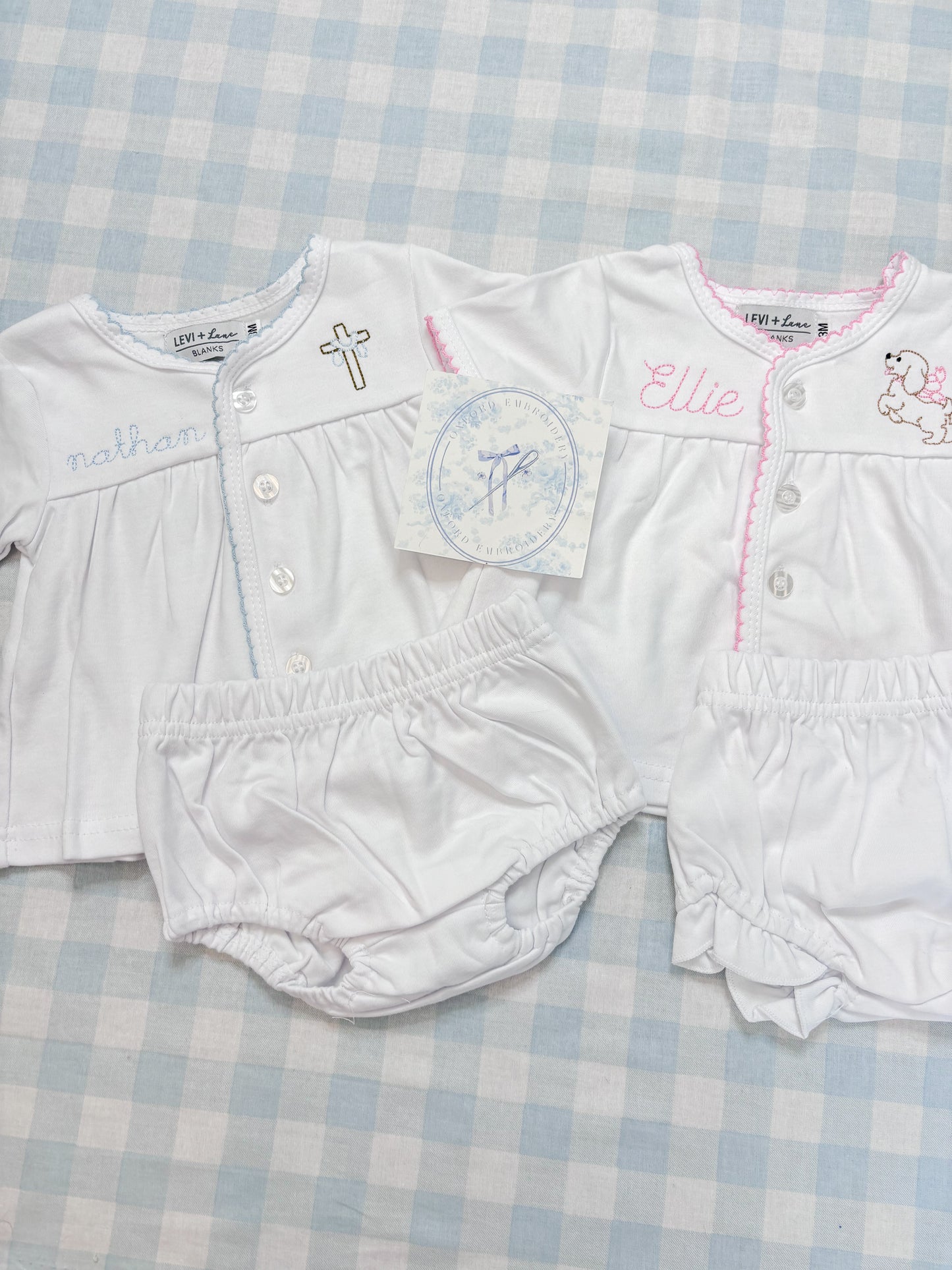 Picot Trim Diaper Set
