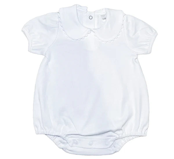 Scalloped Collar Bubble Short Sleeve